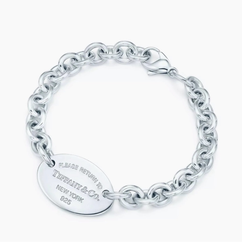8.5” Large- Newer Style Oval Tag Bracelet Return To Tiffany